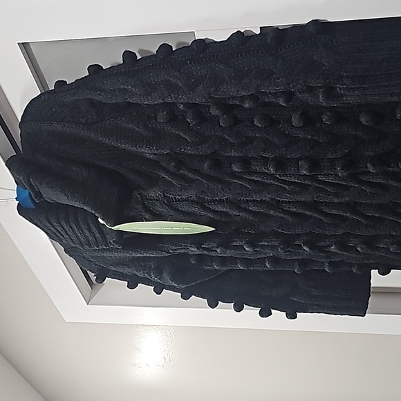 NWT Farm Rio XS Black Braided Midi Fall Winter Sweater Anthropologie Dress - Picture 3 of 10